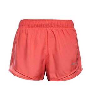 Nike Women's Dri-FIT Mid-Rise Brief-Lined Tempo Running Shorts in Ember / Salmon